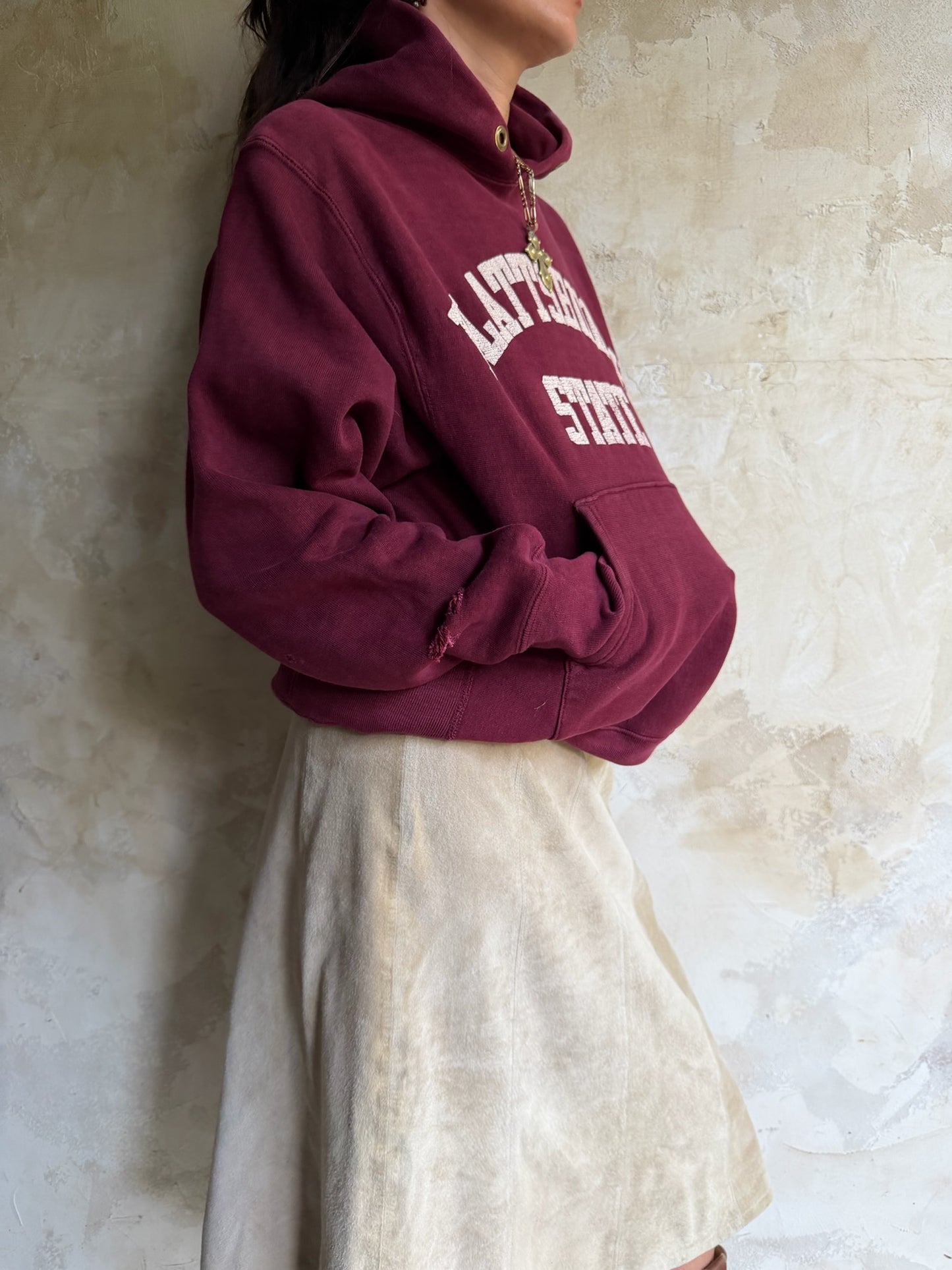 1980s Maroon Plattsburgh State Hoodie