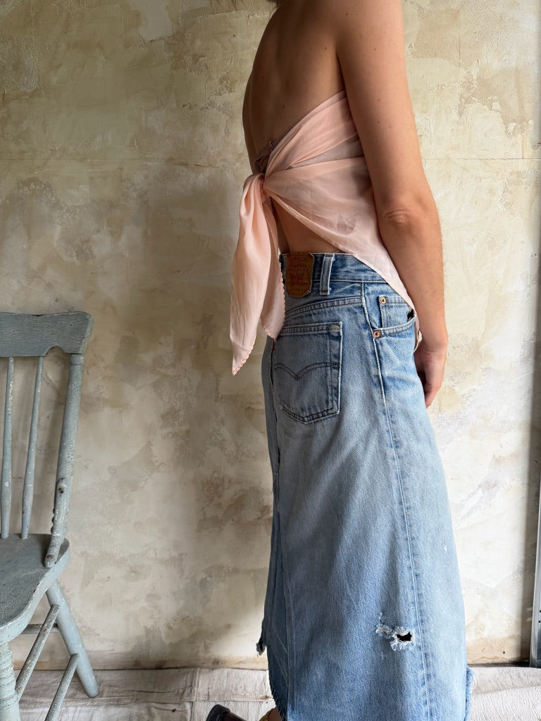 Peachy Satin Scarf