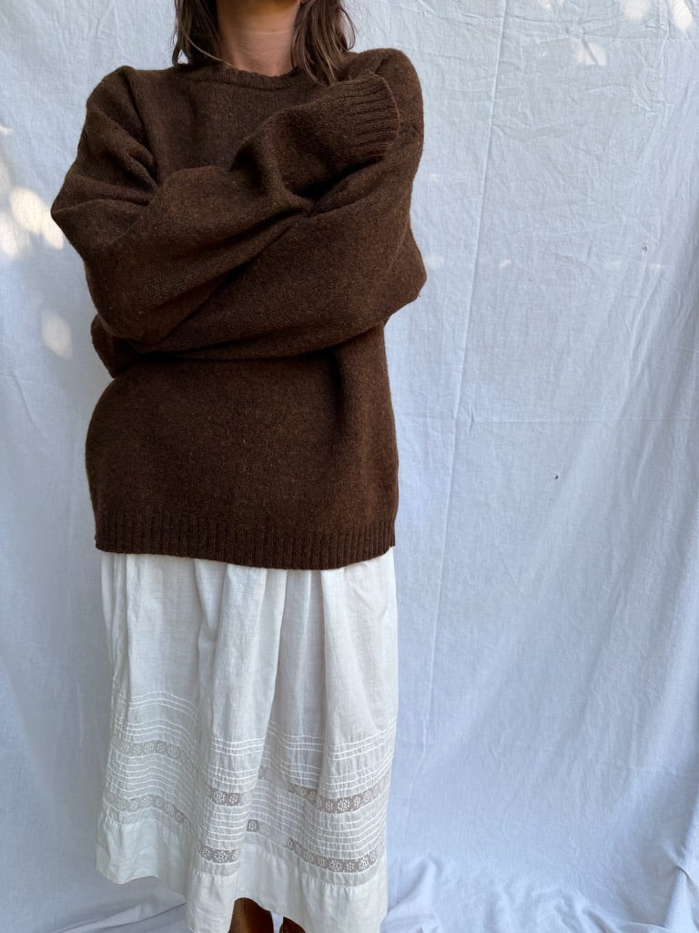 Chocolate Brown Wool Pullover