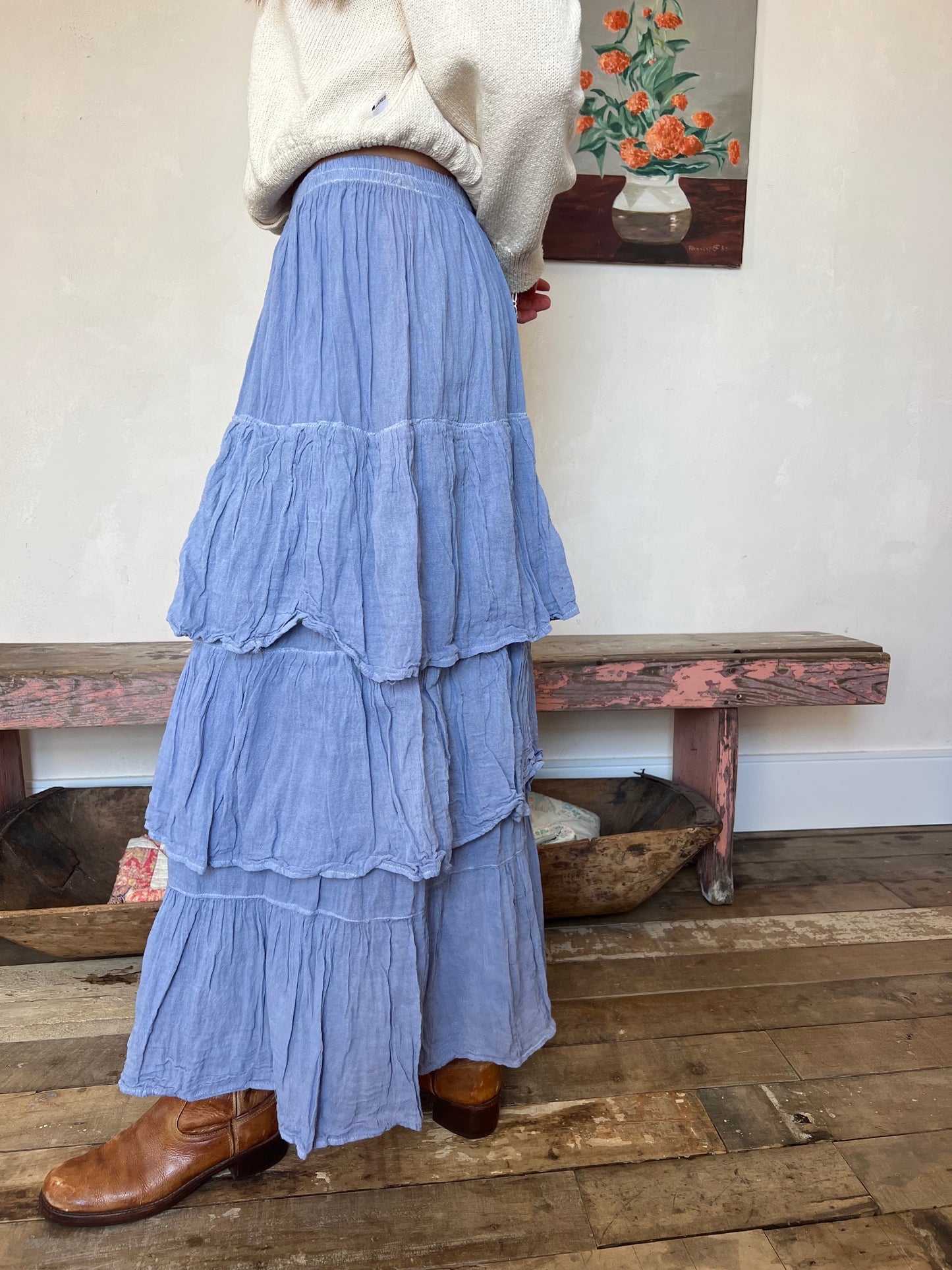 Oaxacan Lavender Ruffle Skirt