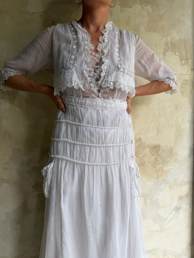 Edwardian White Lawn Dress