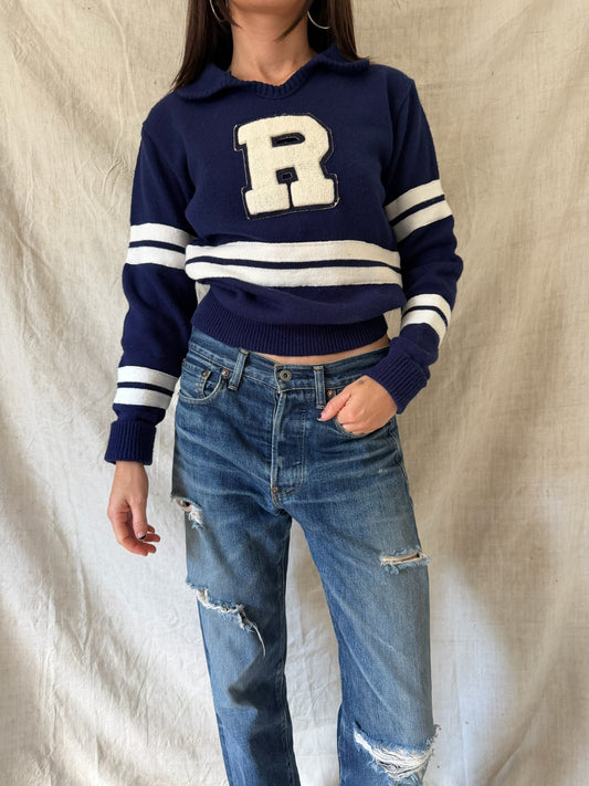 "R" Varsity Knit Sweater