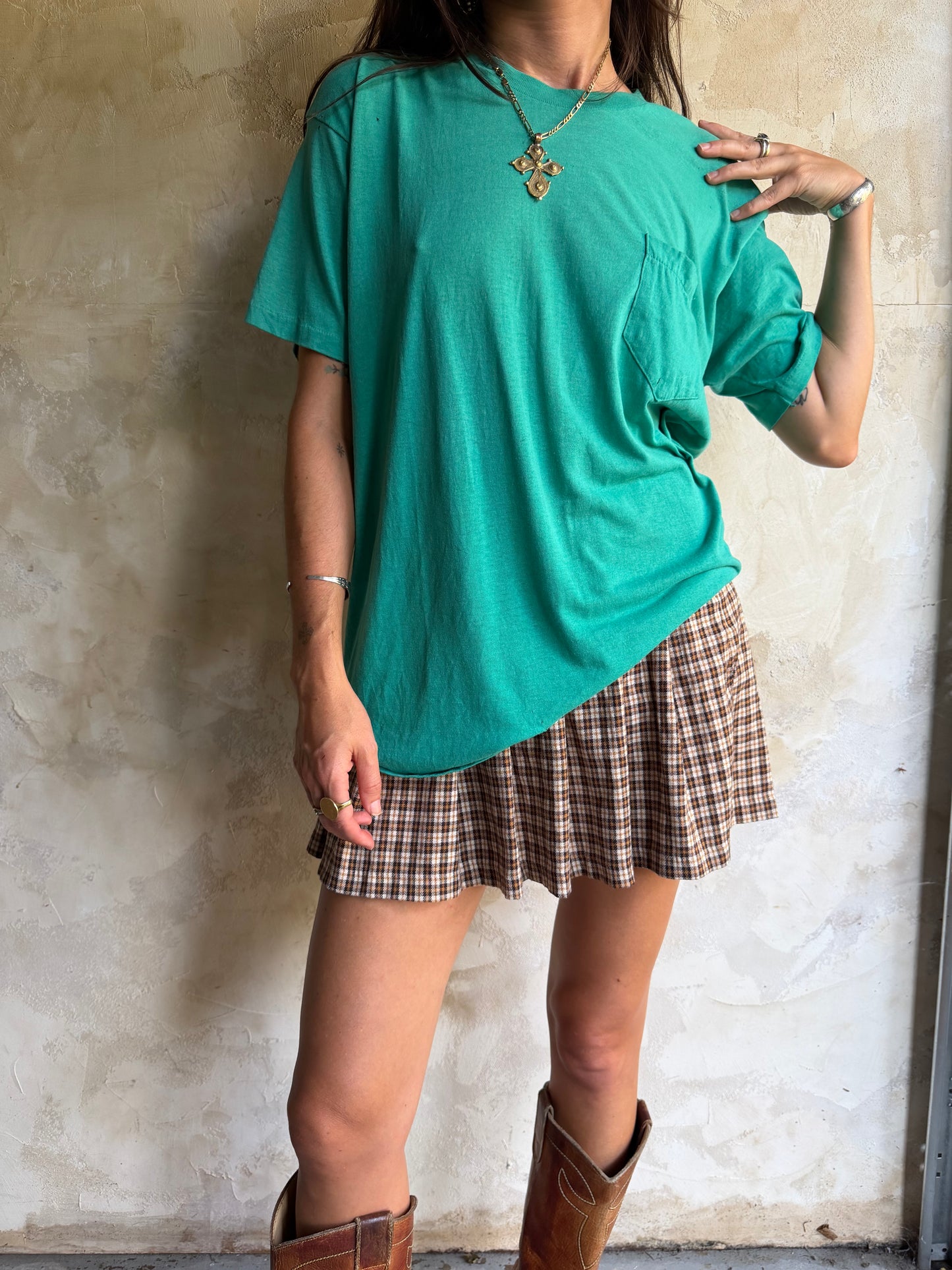 Super Thin Green Pocket Tee