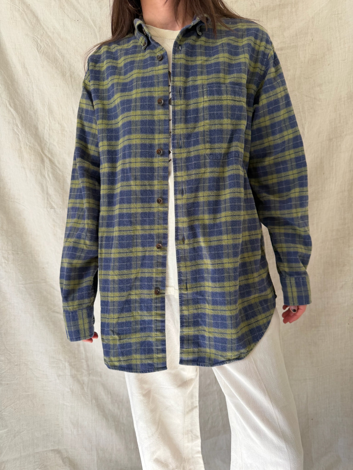 Green + Blue Checker Flannel