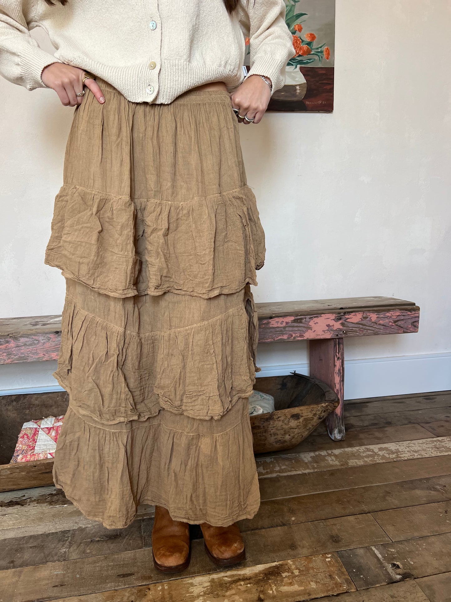 Oaxacan Wheat Ruffle Skirt