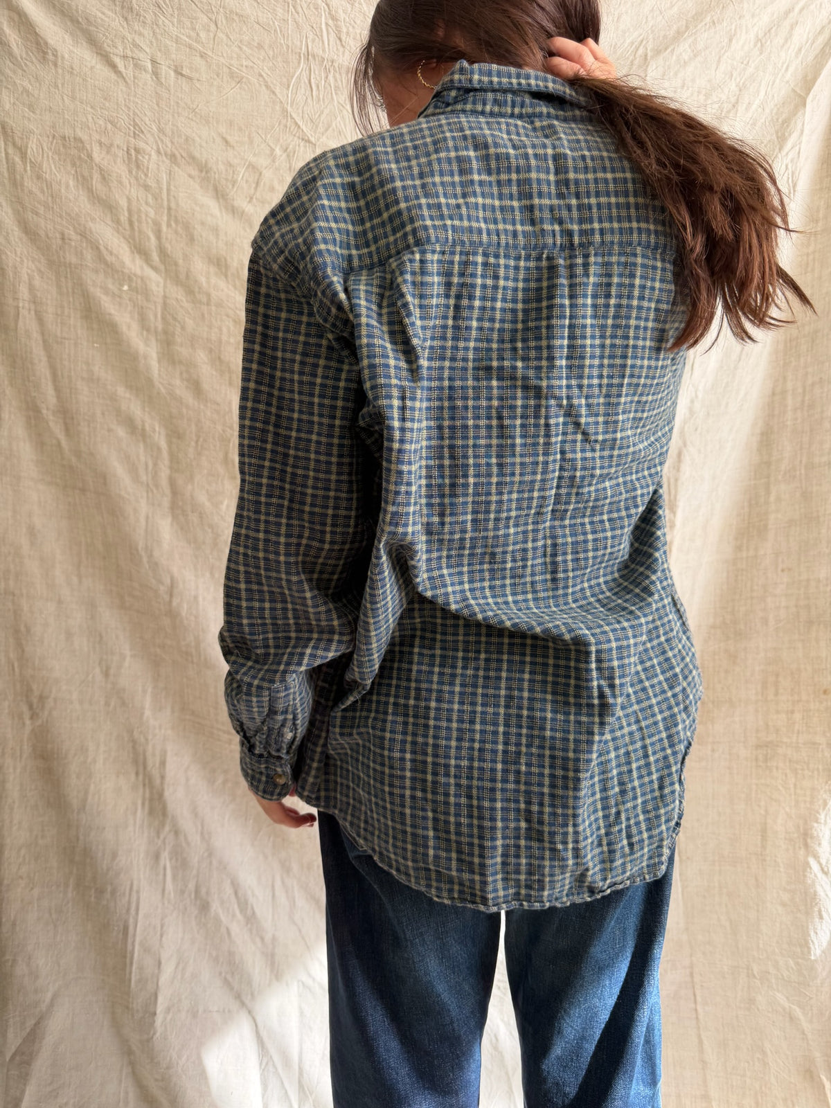 Blue + Green Checkered Plaid Shirt