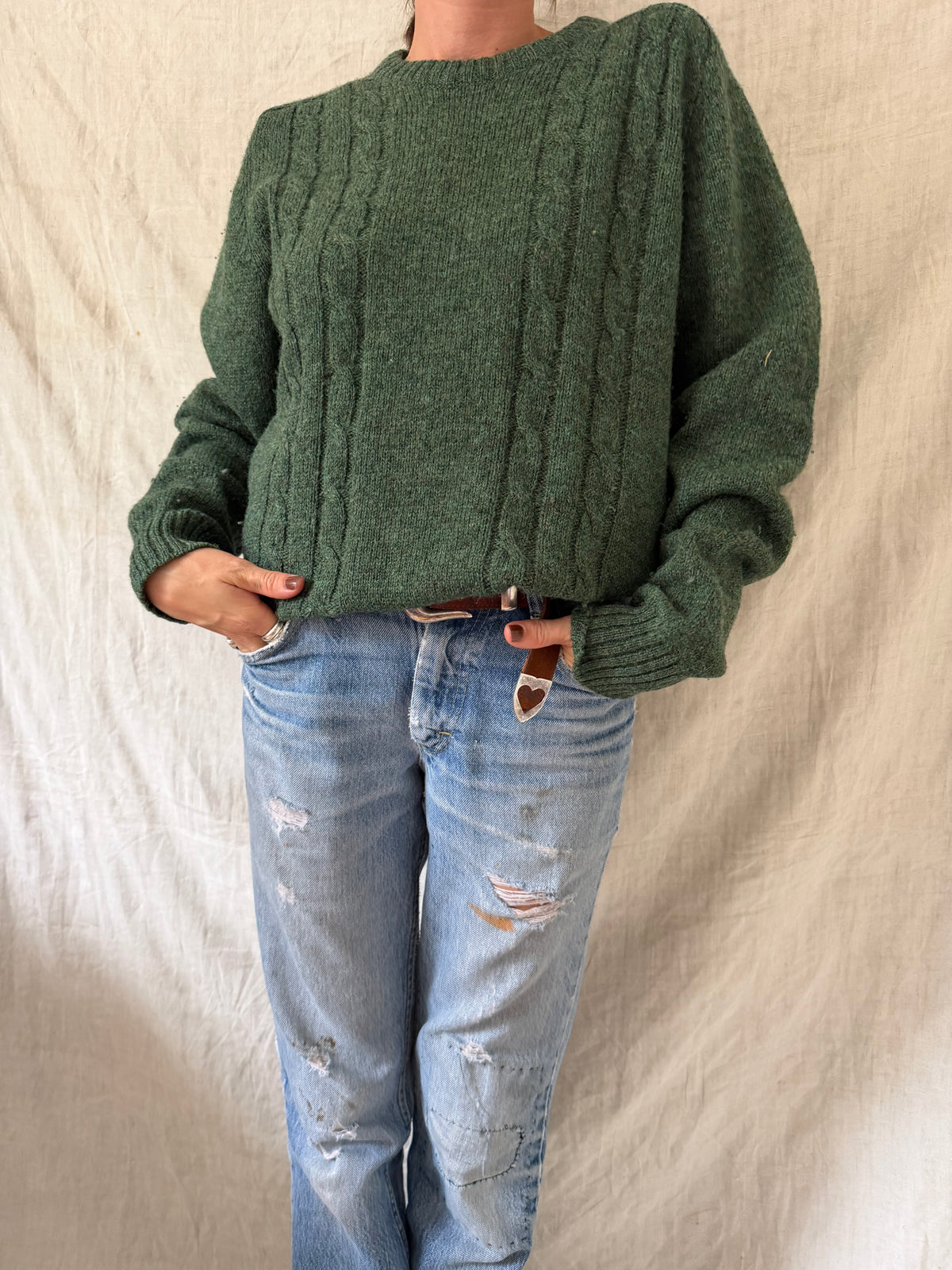Green Scottish Wool Pullover