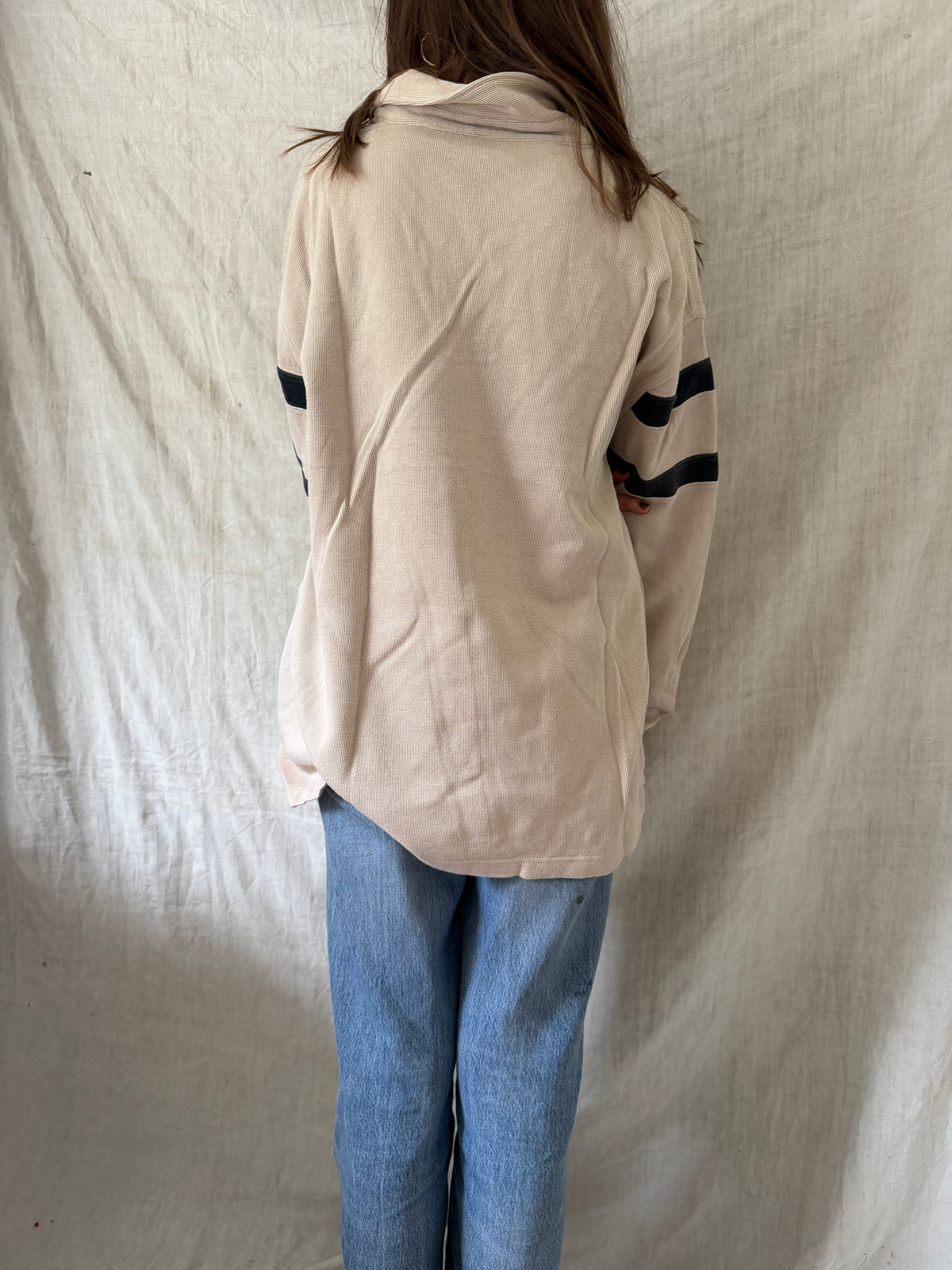 Grey Striped Rugby Shirt