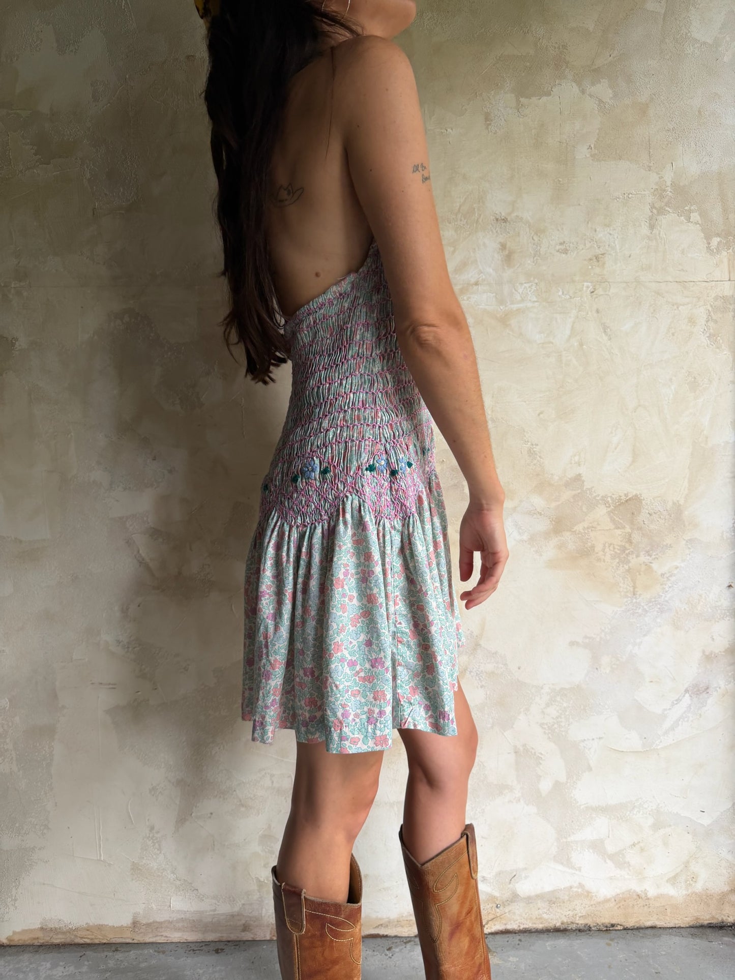 Floral Mini Halter Dress