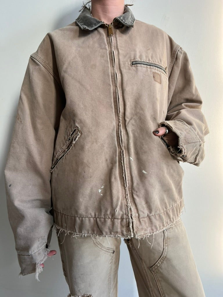 Distressed Taupe Carhartt Jacket