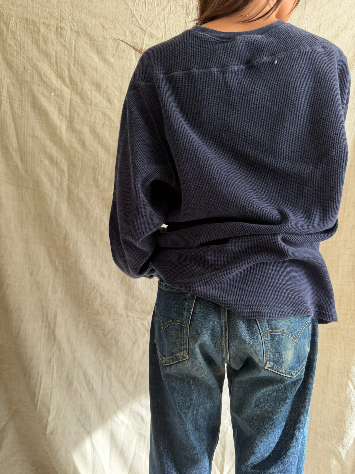 Navy Blue Waffle Thermal