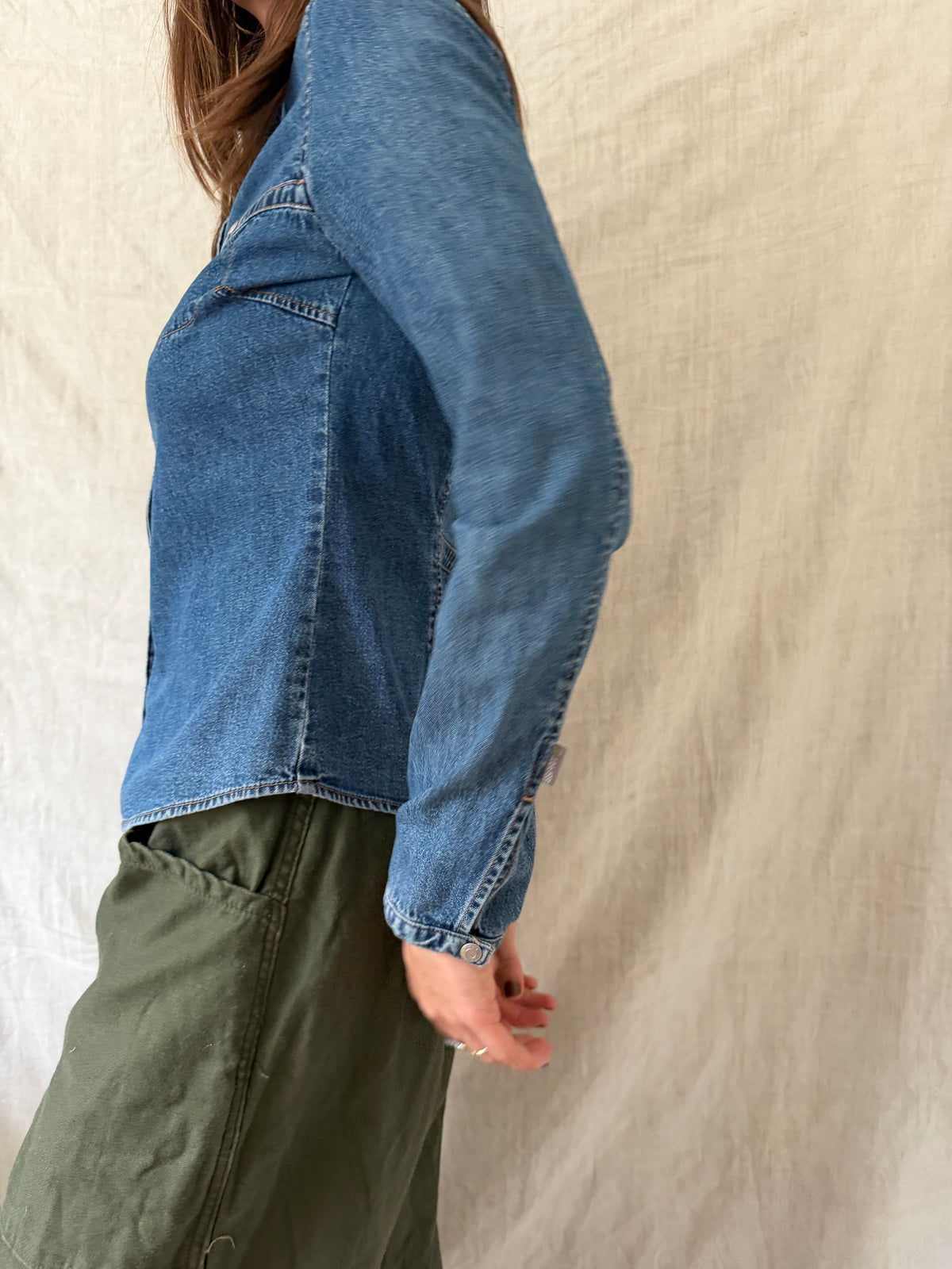 Denim Button Top