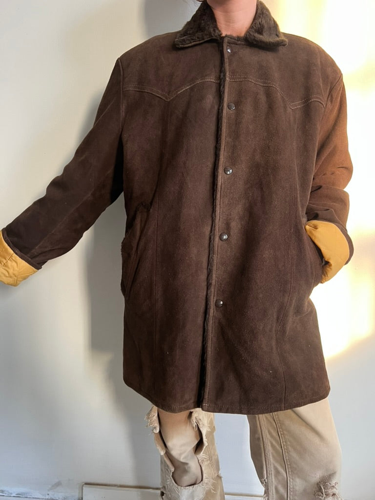 Chocolate Brown Soft Shearling Jacket