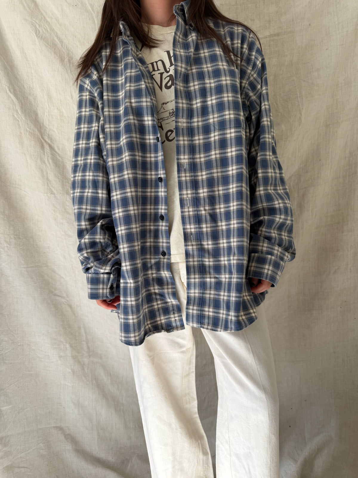 Blue + Cream Checker Shirt