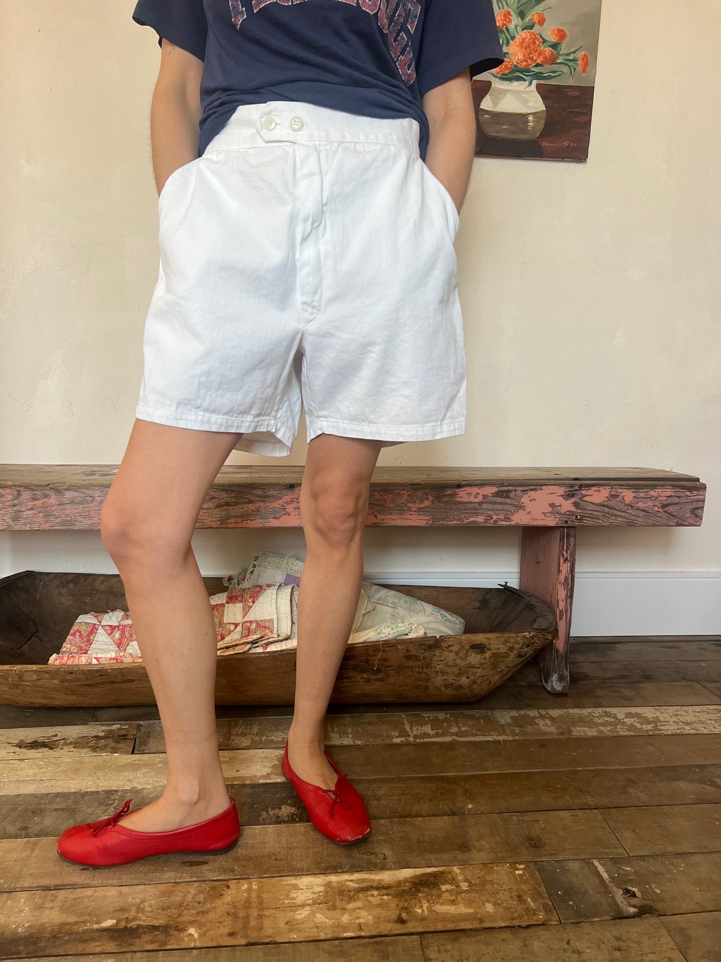White Cotton Short