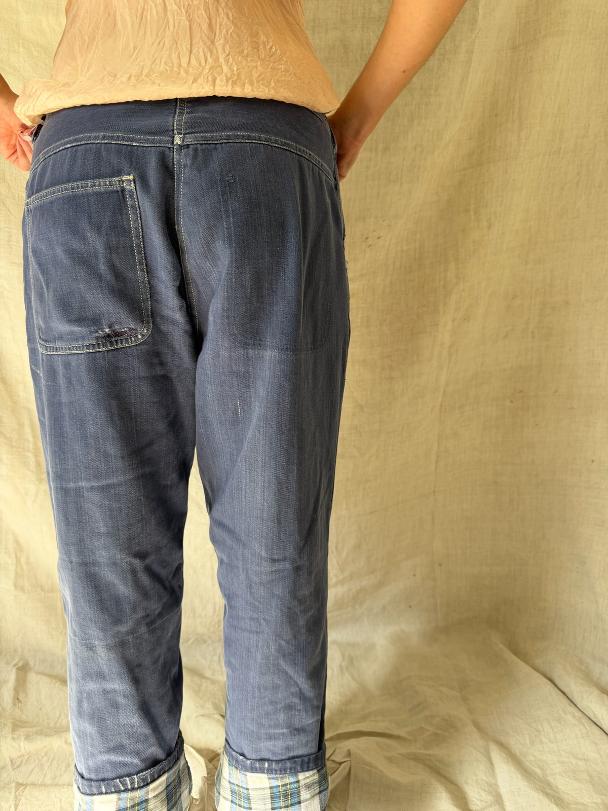 Plaid Lined Indigo Denim