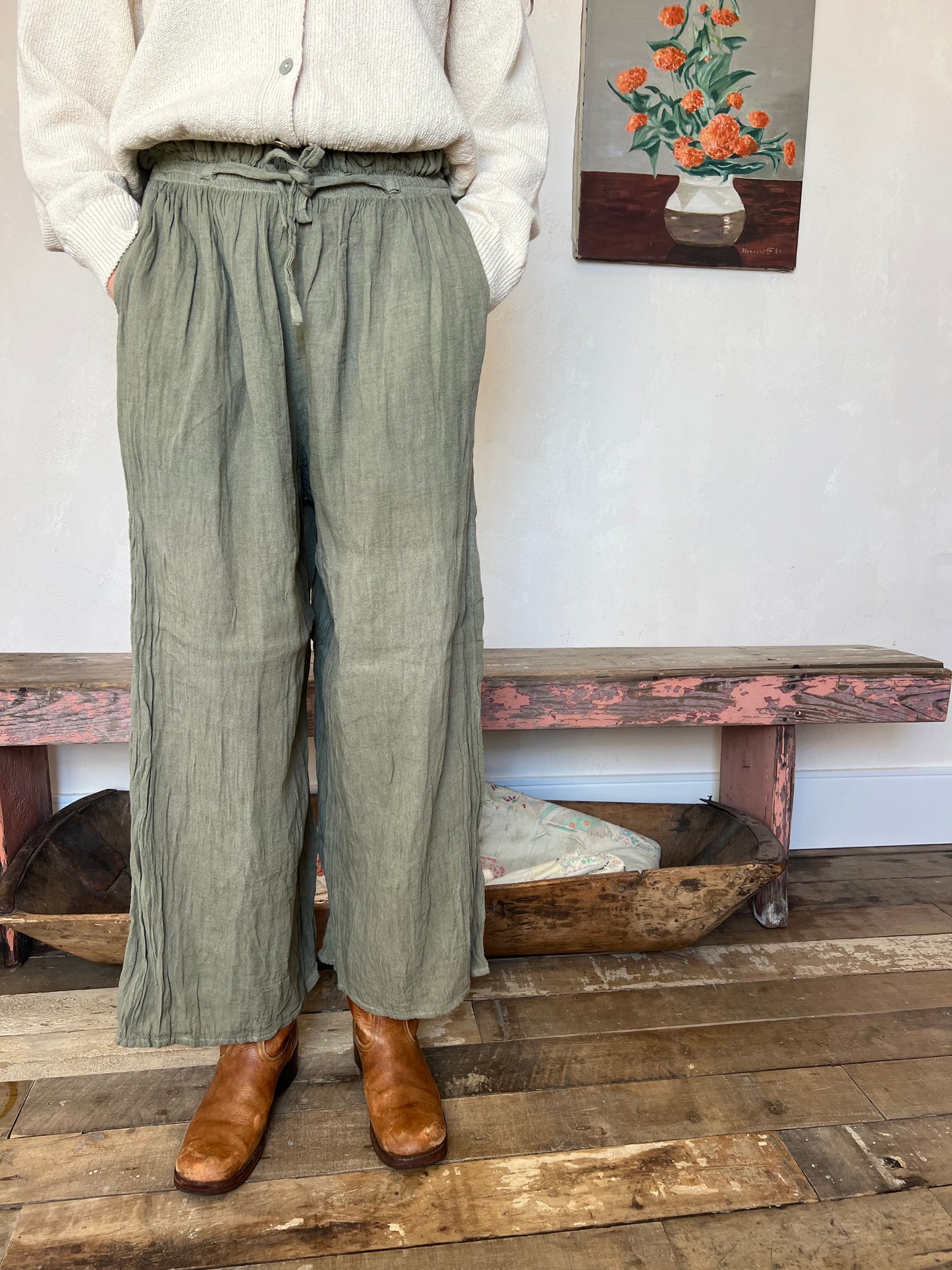 Oaxacan Sage Cotton Pant