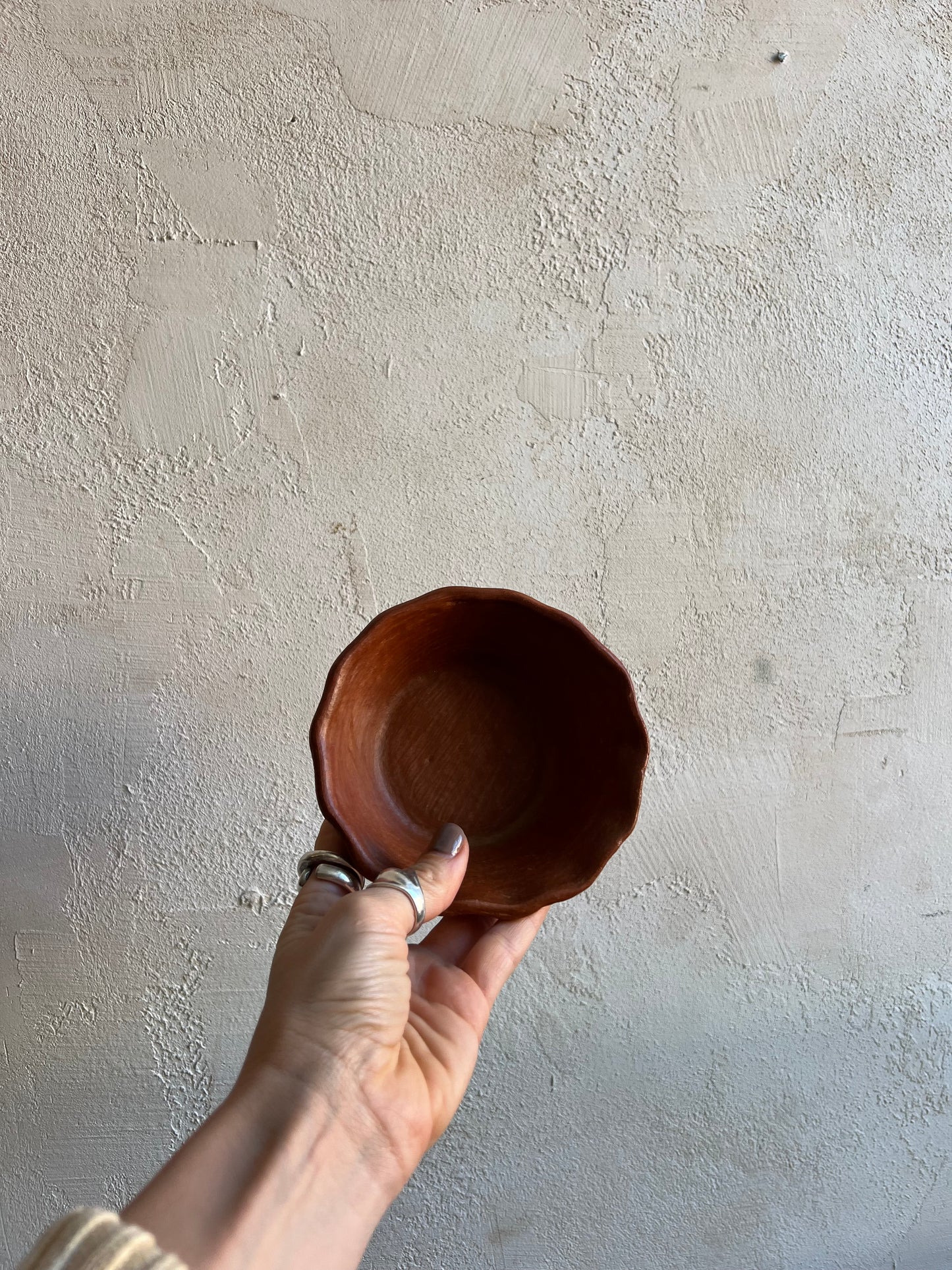 Oaxacan Red Clay Scalloped Small Bowl