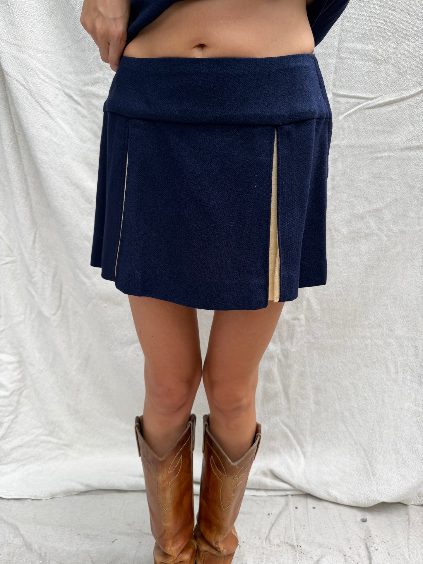 50s Navy Wool Cheerleading Set