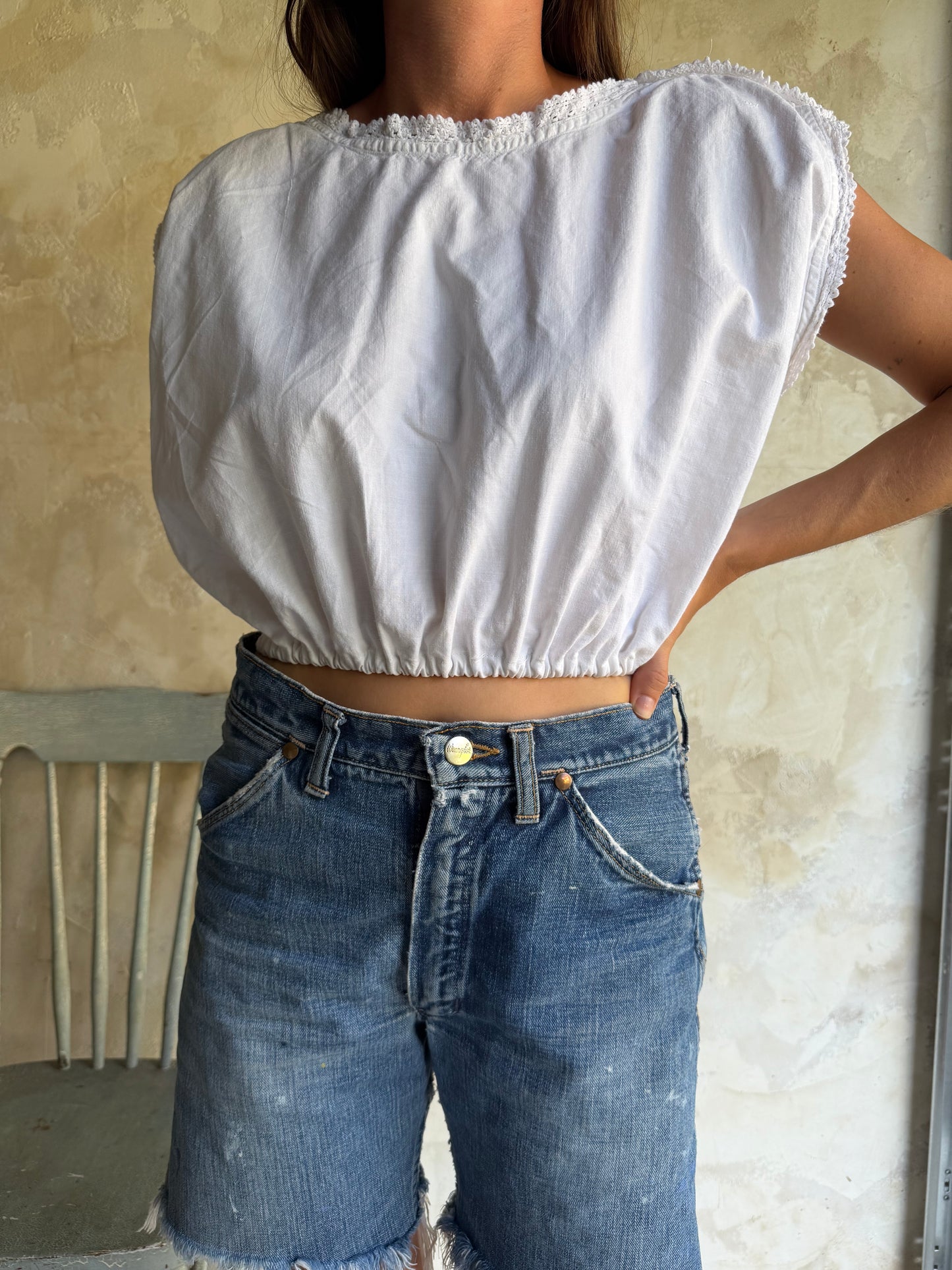 Reworked Antique Crop Blouse 01