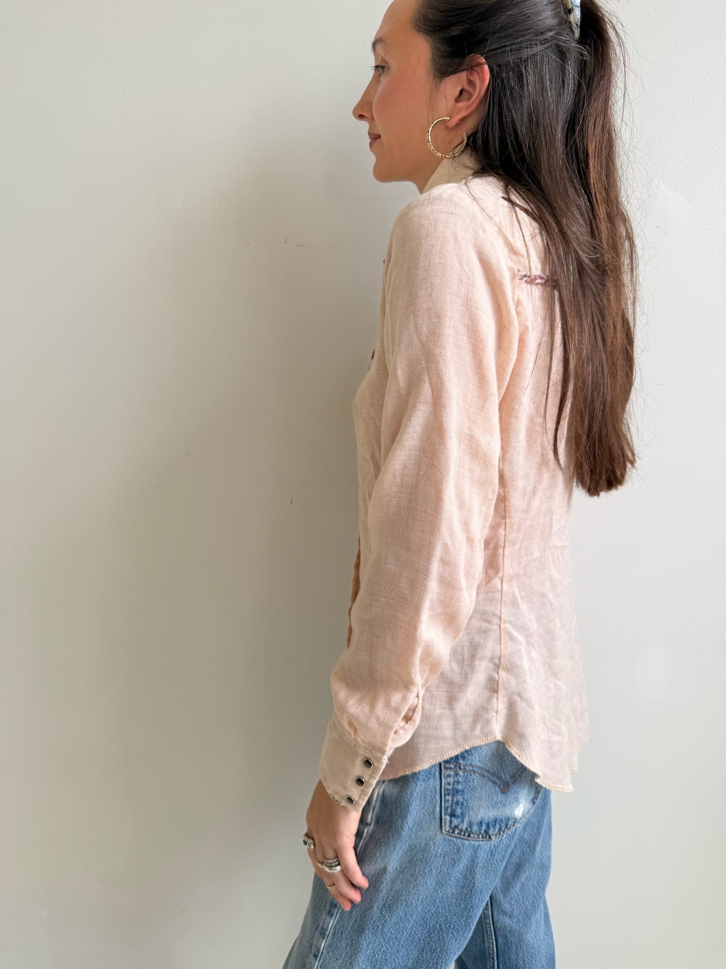 Peachy Western Button Up