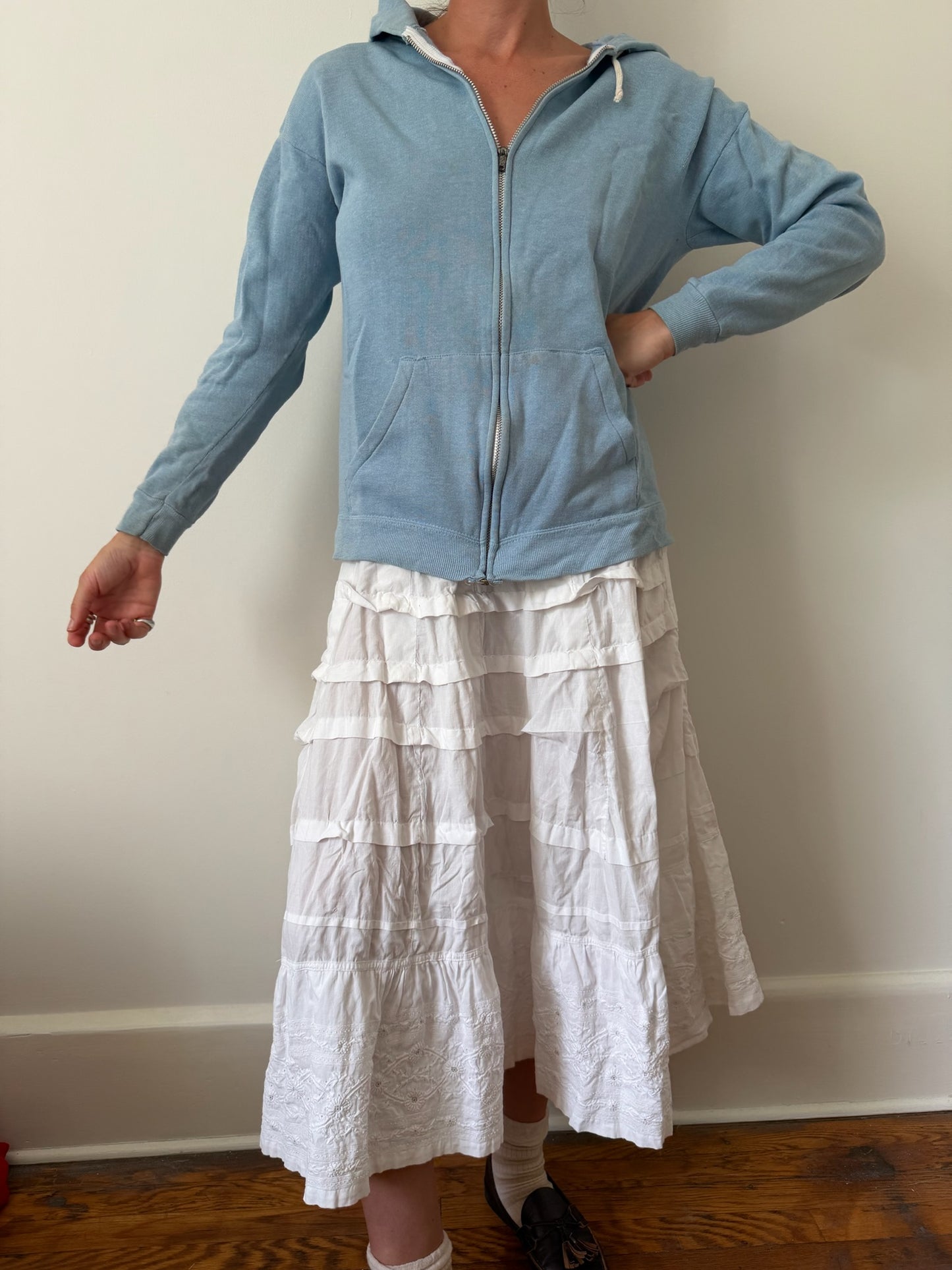 Baby Blue Zip Up Hoodie