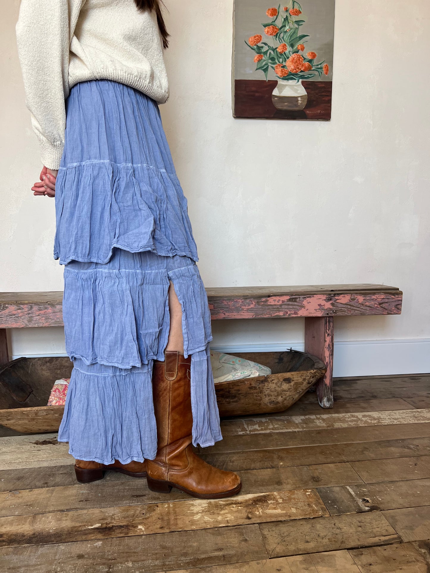 Oaxacan Lavender Ruffle Skirt