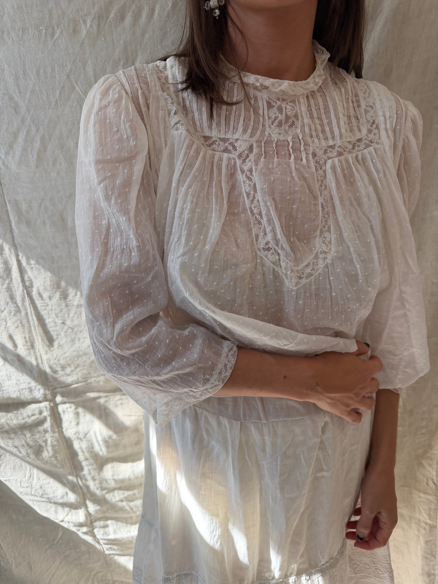 Polka Dot Cotton Antique Blouse