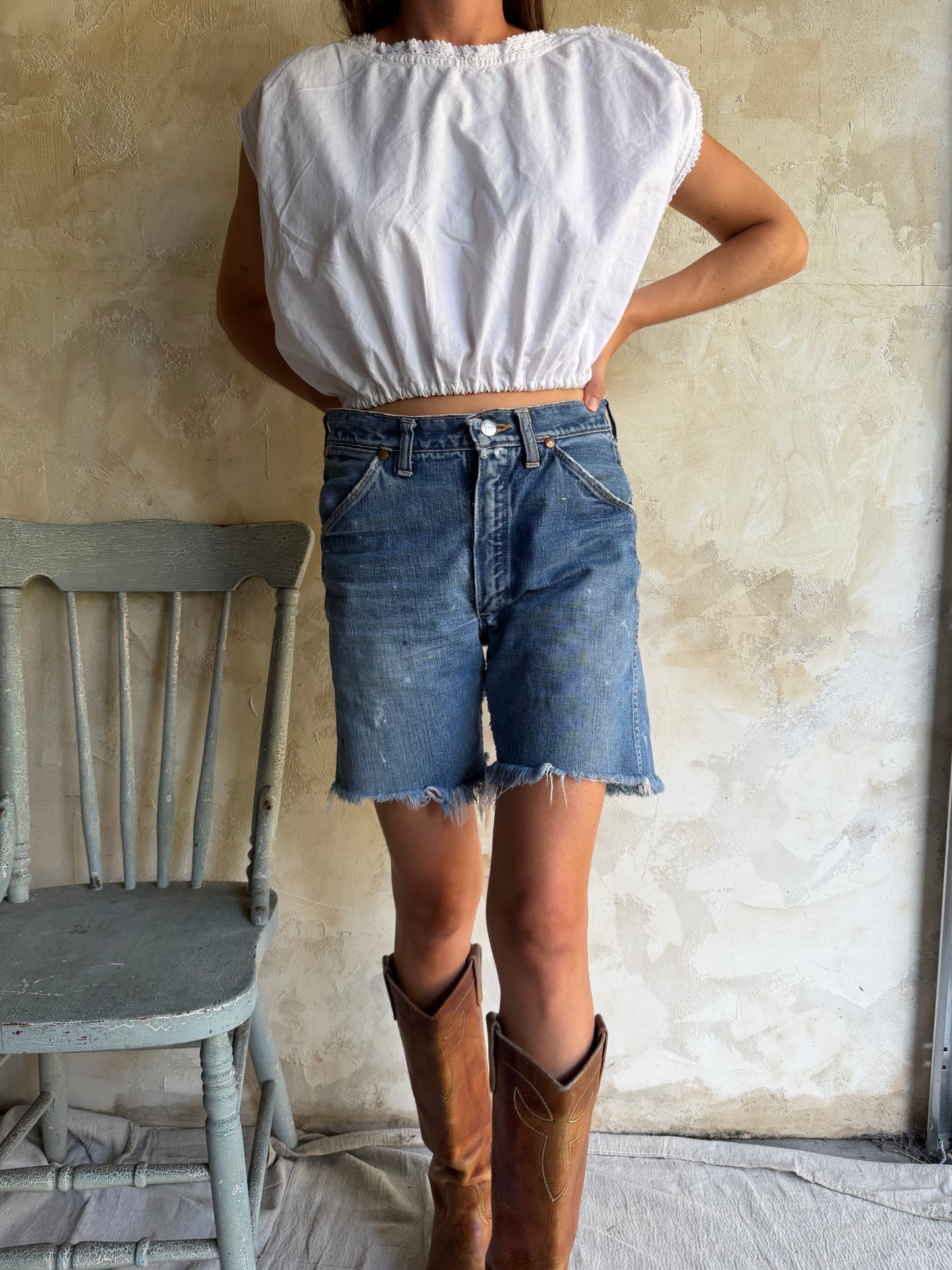 Reworked Antique Crop Blouse 01