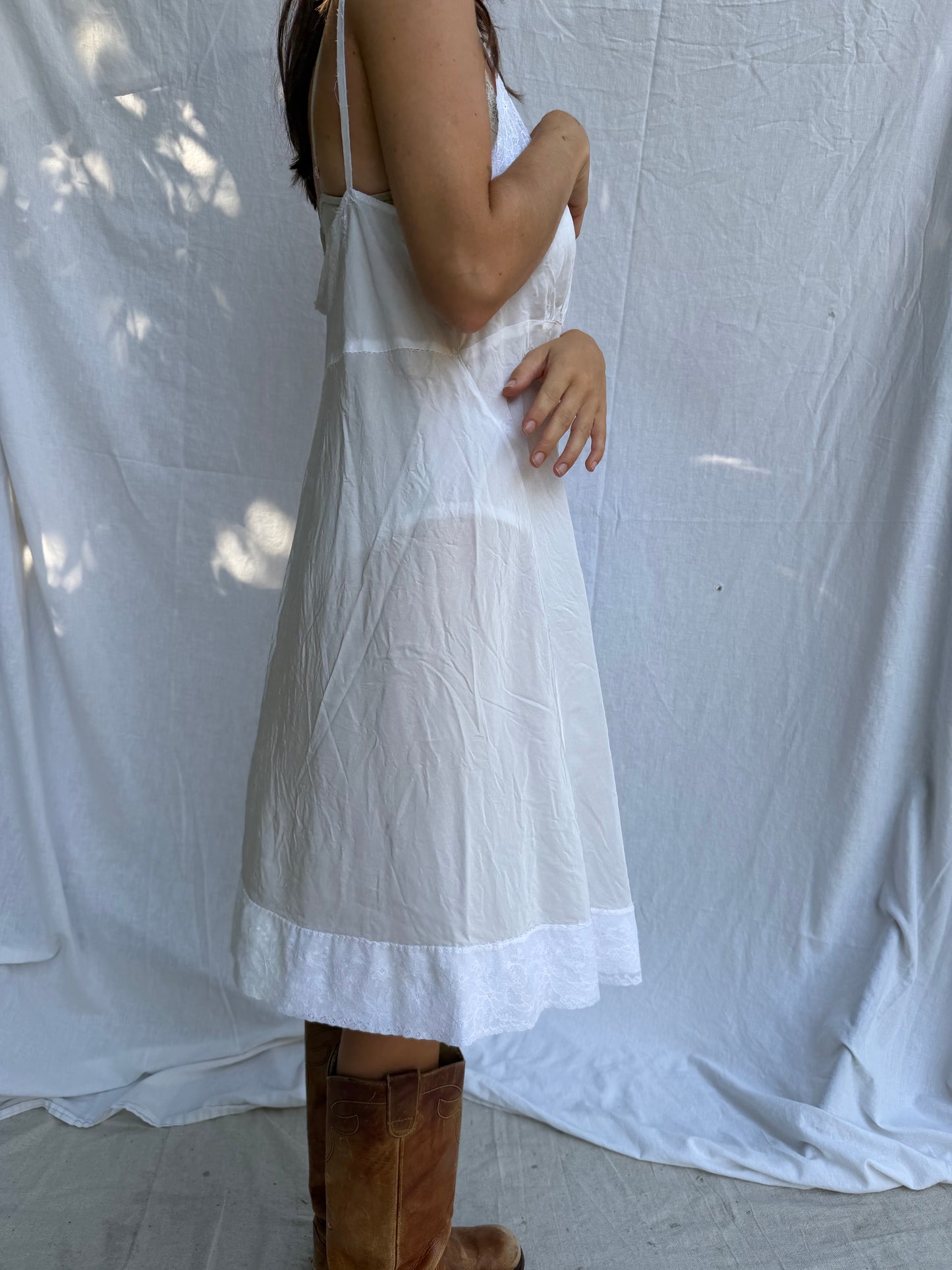 1930s White Satin Slip