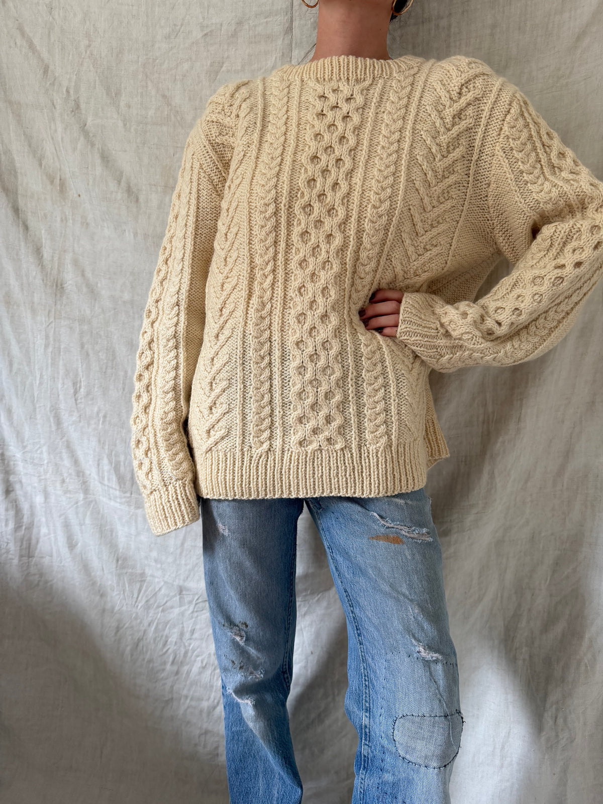 Irish Wool Fisherman Sweater 01