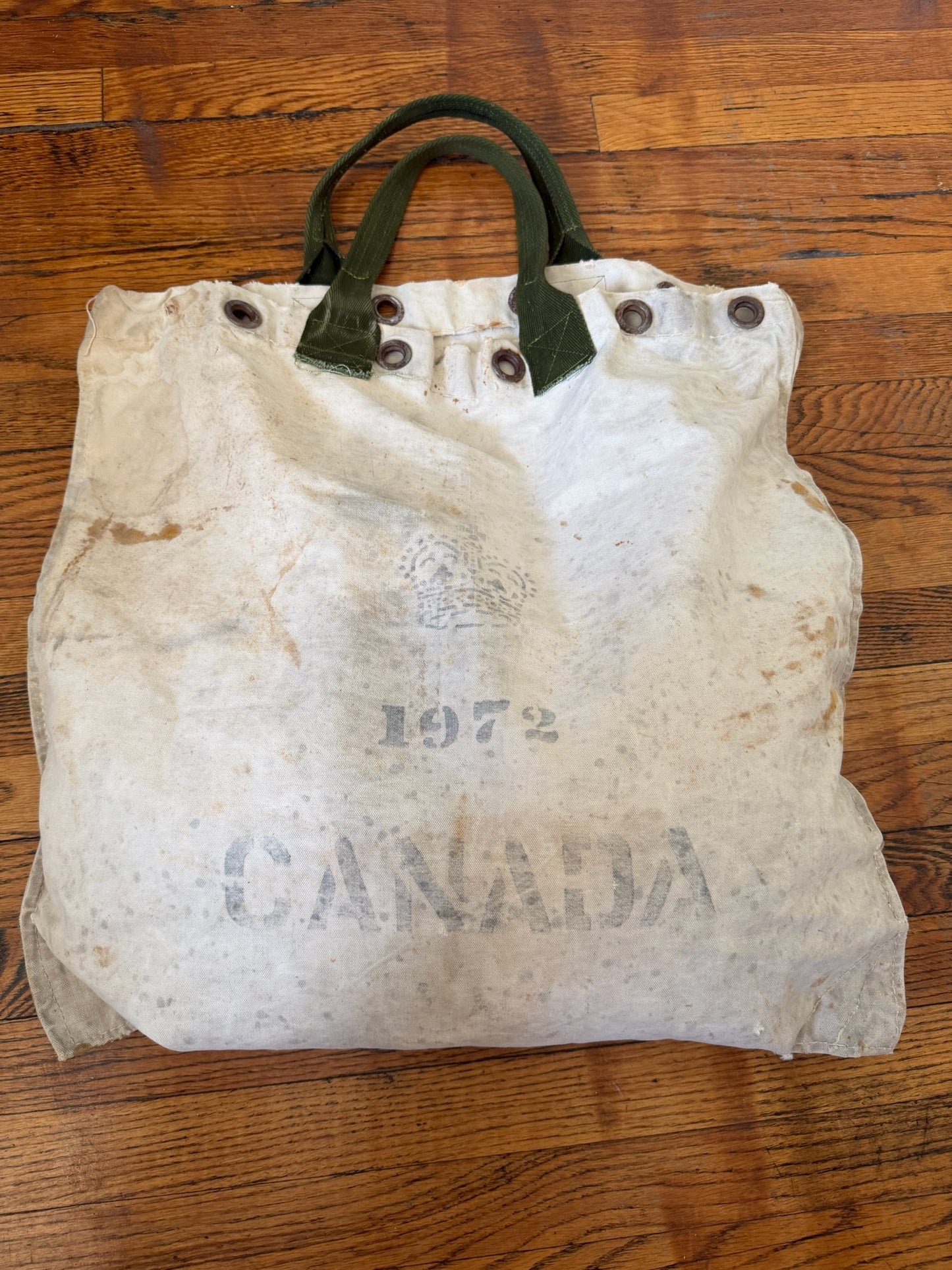 Reworked Canada Post Tote Bag/ Green strap