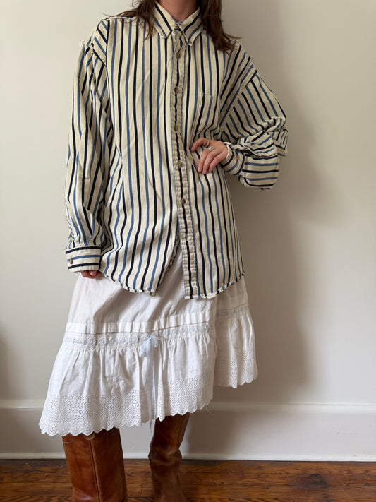 Two-Toned Blue Pinstripe Button Up