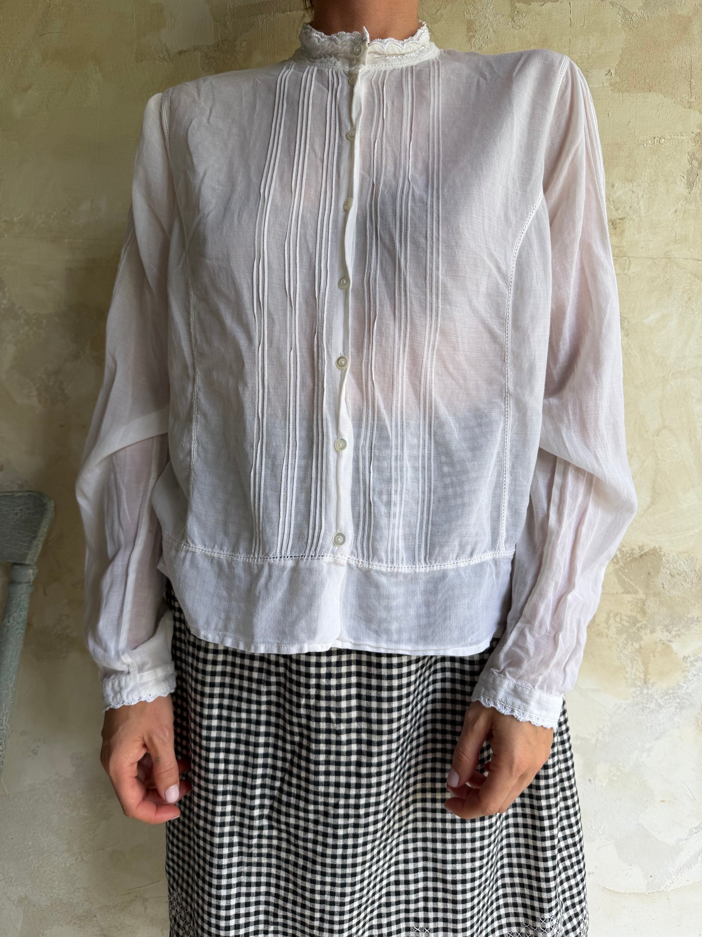 Cotton Blend White Blouse
