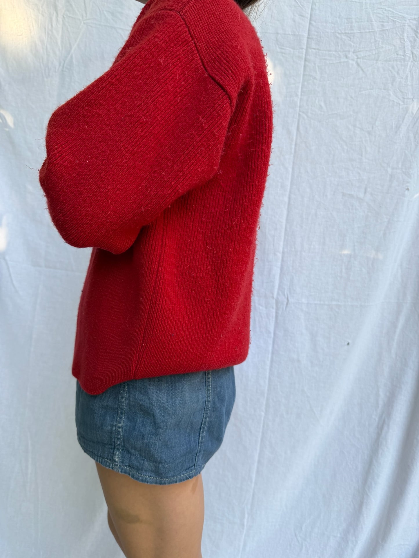 Cherry Red Wool Sweater