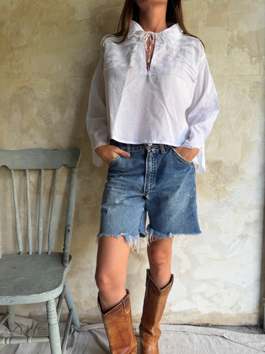 White Cotton Italian Blouse