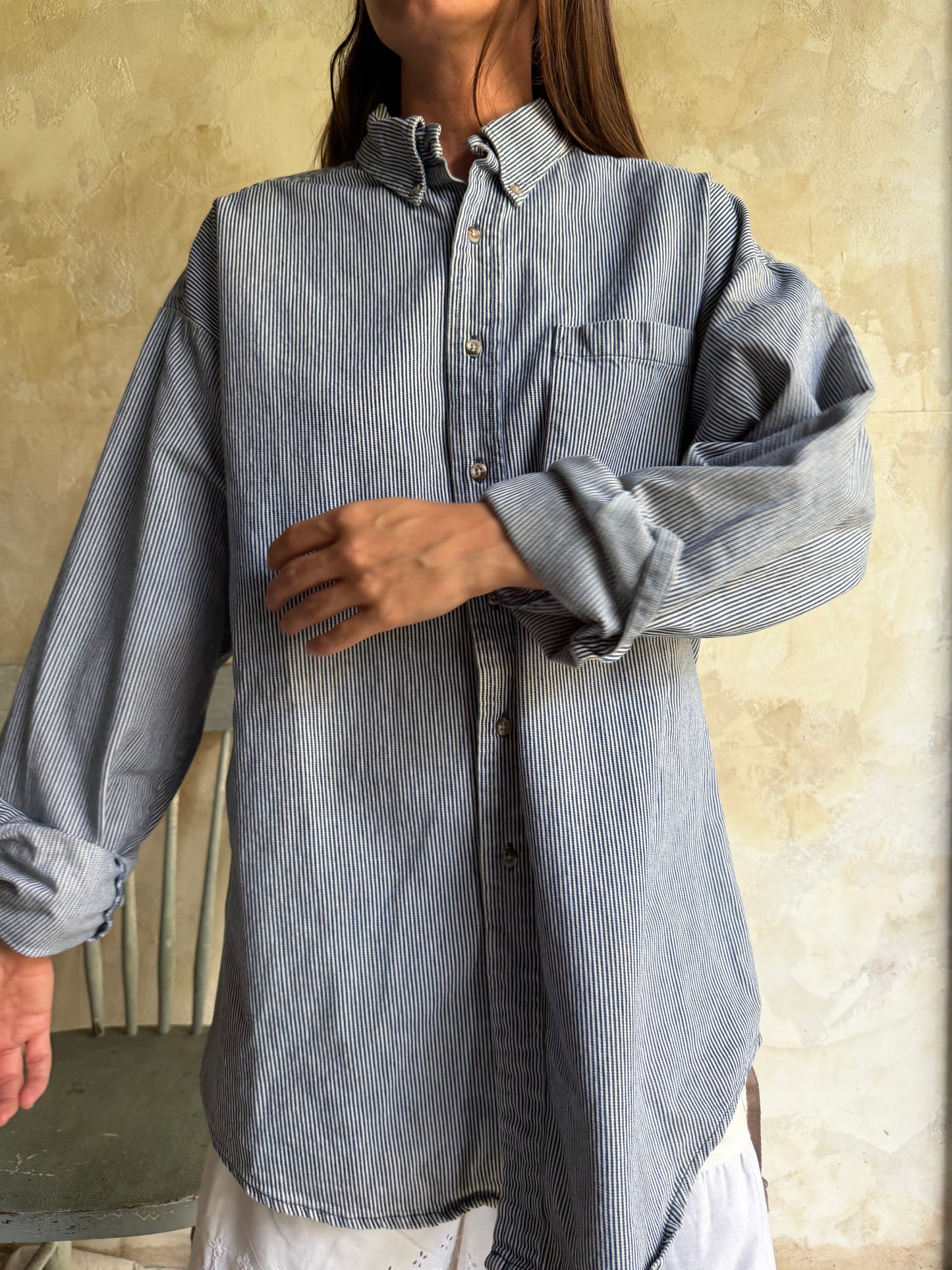 Pinstripe Men’s Button Up
