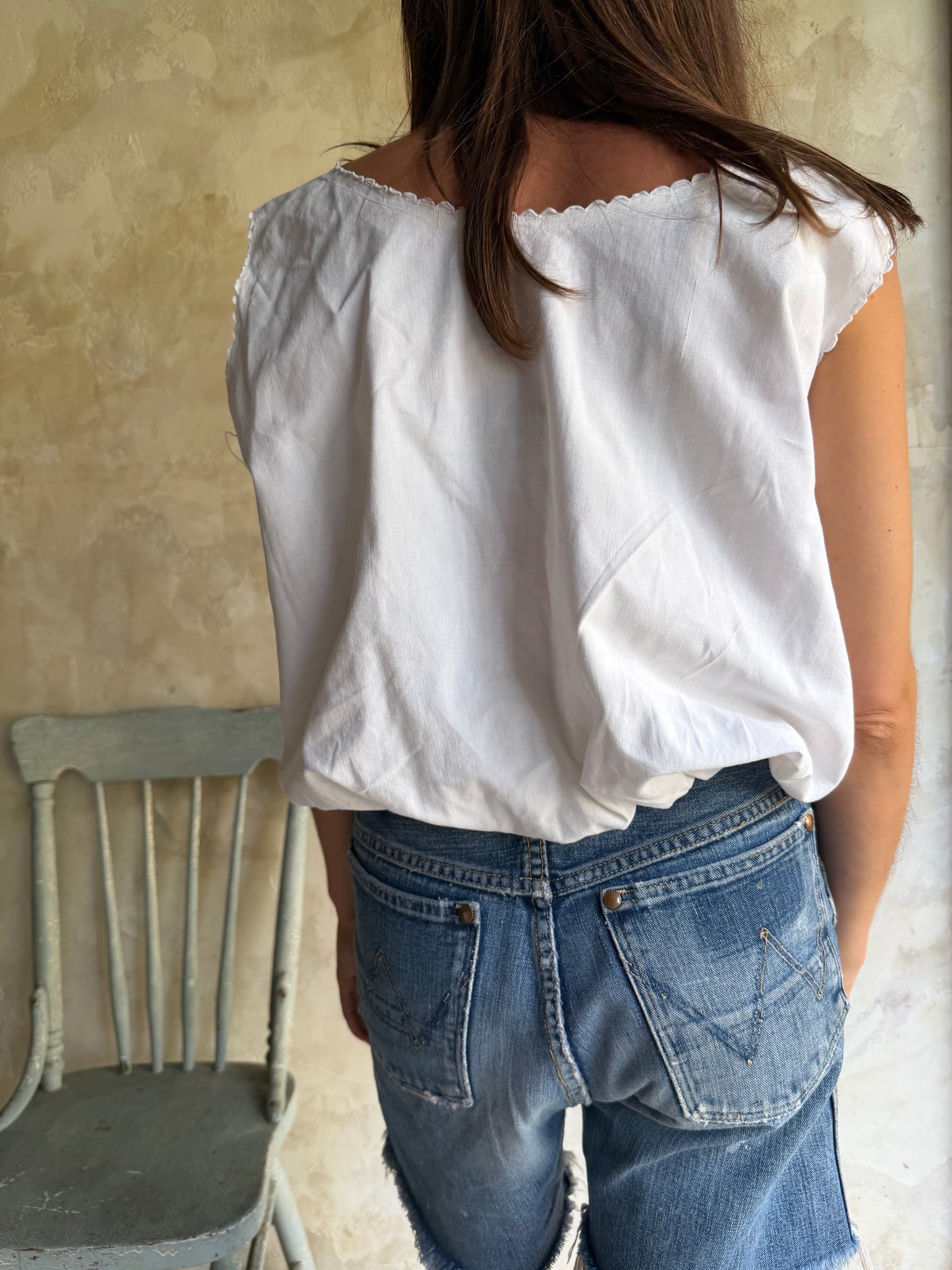 Reworked Antique Cropped Blouse 04