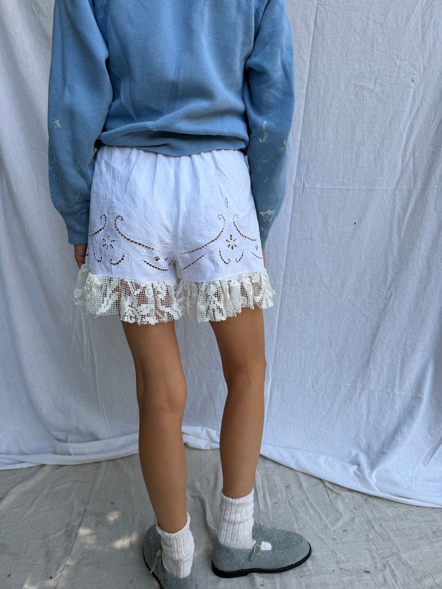 Wanderly Eyelet + Crochet Lace Ruffle Bloomer