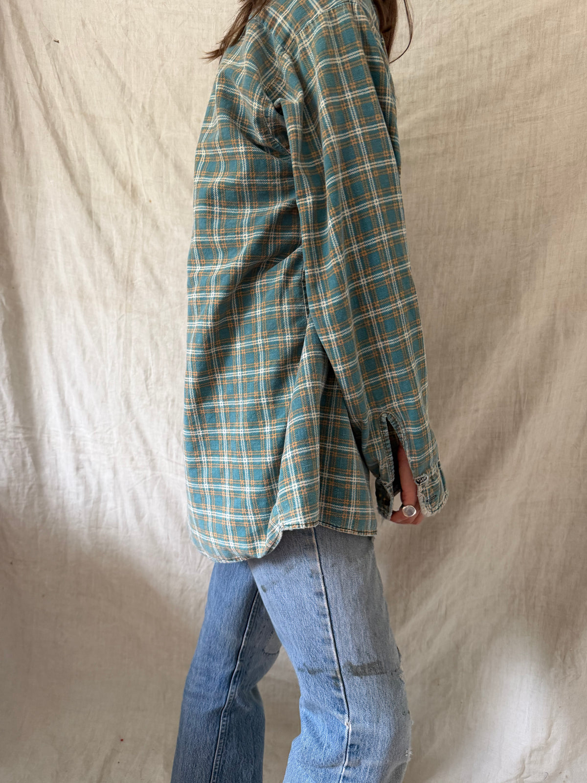Faded Plaid Button Up