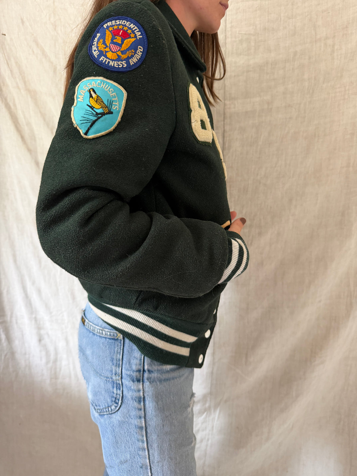 Sherri's Hunter Green Varsity Jacket