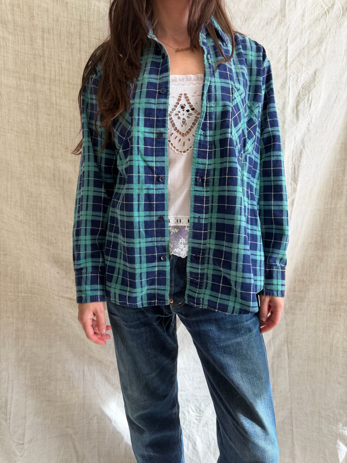 Navy + Teal Flannel
