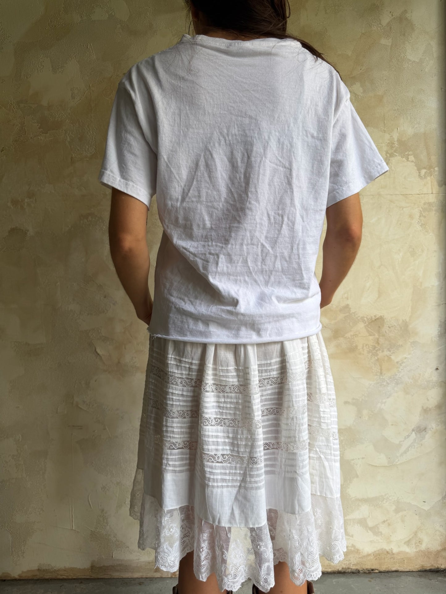 Cropped 90s Cotton Plain White Tee