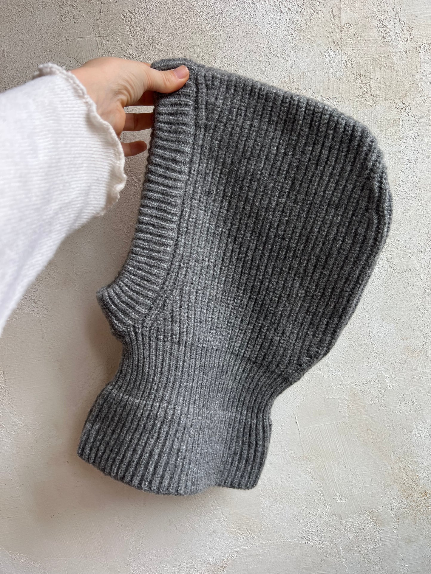 Chunky Rib Fuzzy Wool Balaclava By Billy Bamboo