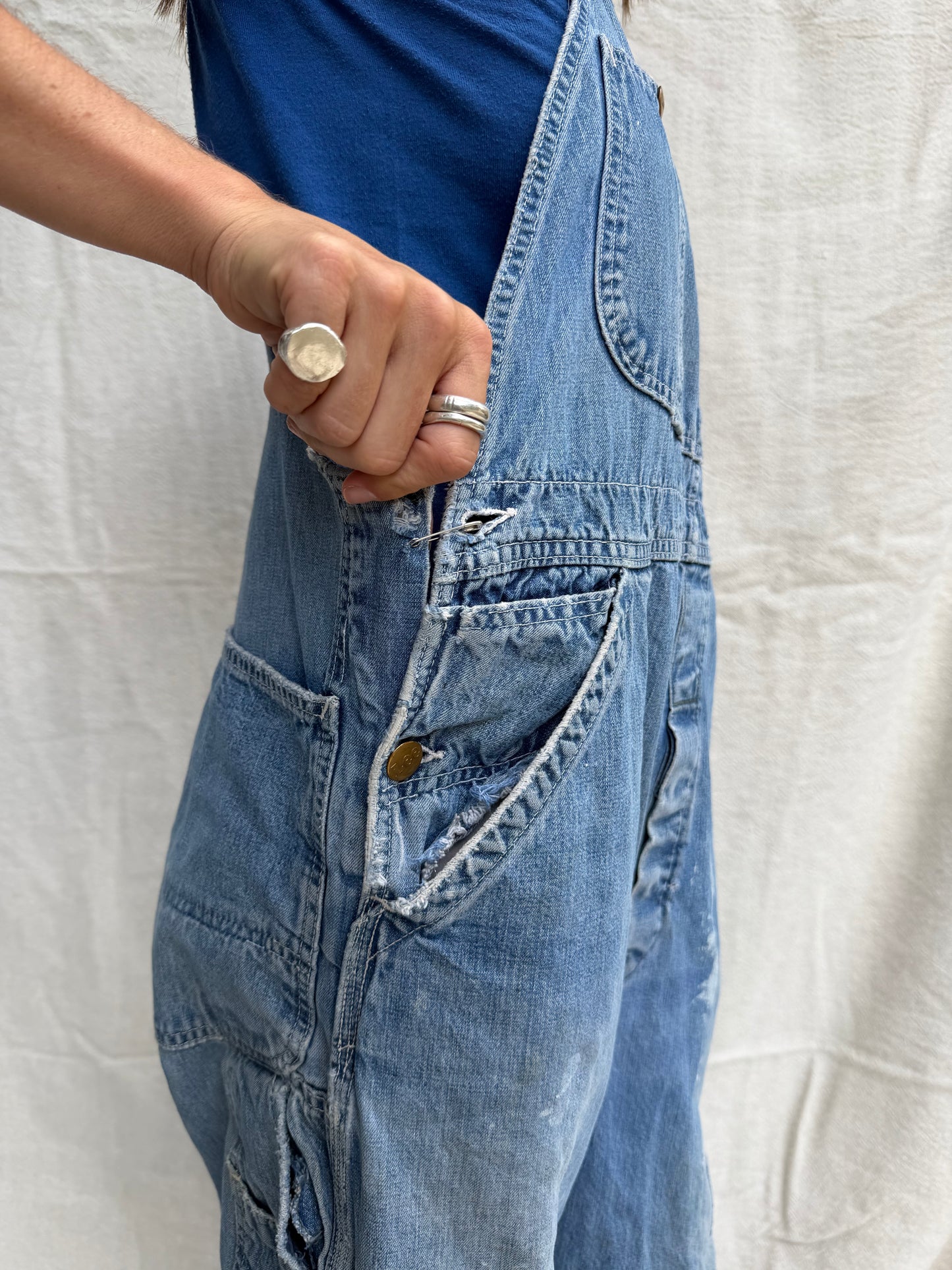 70s Lee Mended + Distressed Painters Overalls