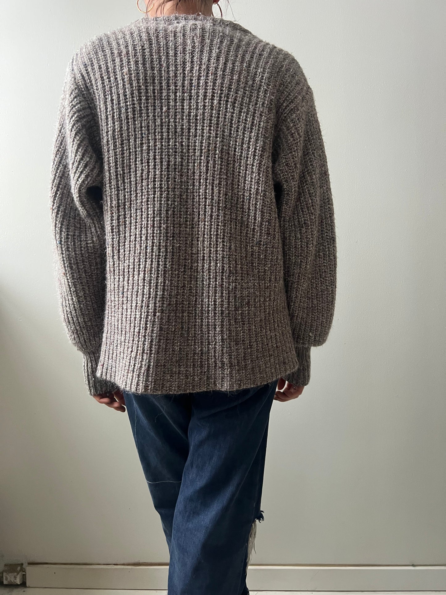 Speckled Grey + Mushroom Ribbed Knit