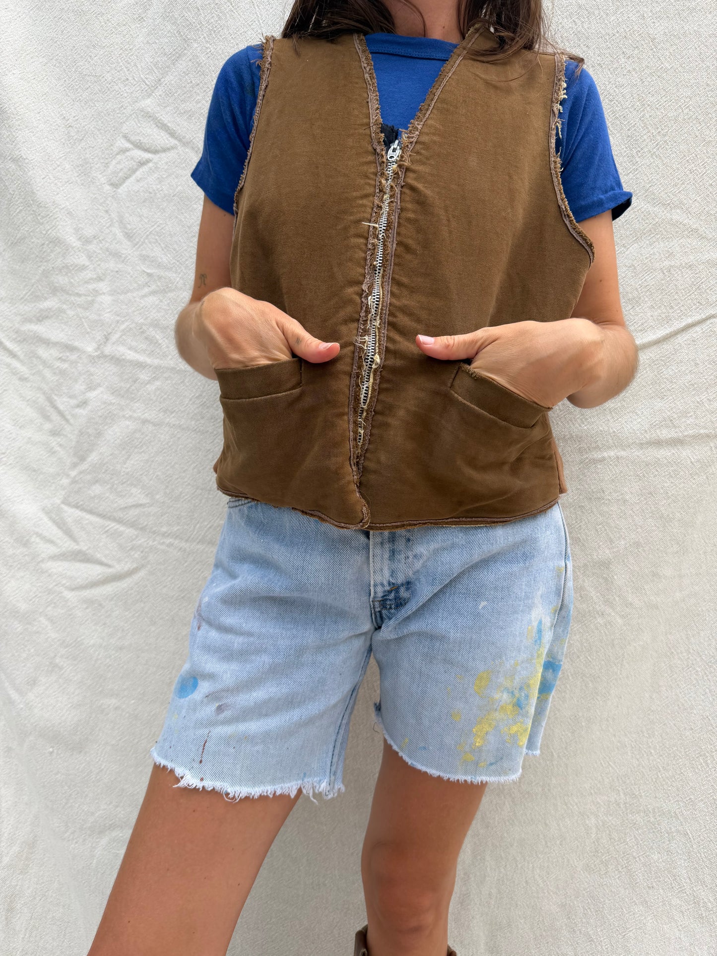 Distressed Brown Vest