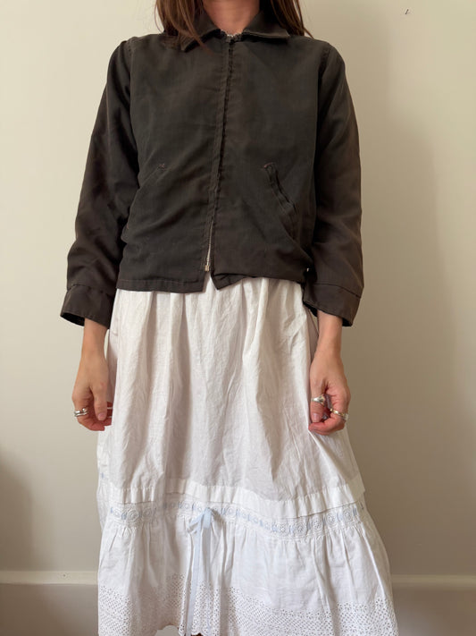 1950s Grey Metal Zipper Light Jacket