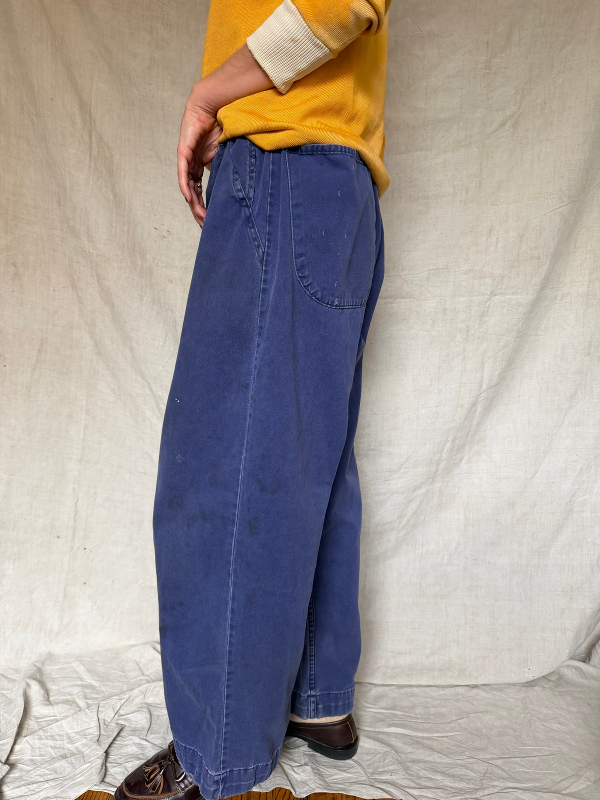 Indigo Reworked Cotton Coverall Trouser
