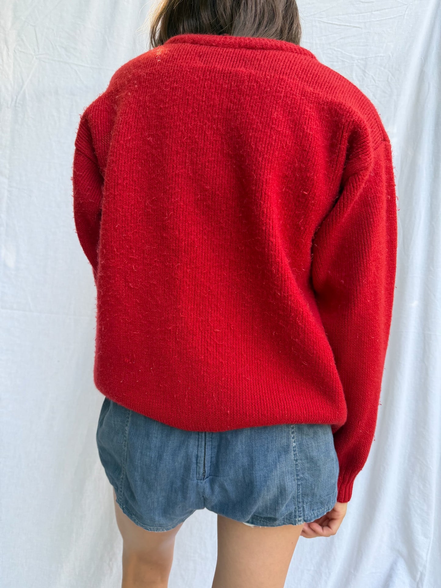 Cherry Red Wool Sweater